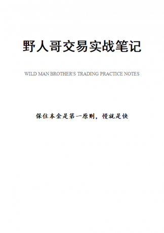 野人哥(全能的野人)---交易实战笔记2